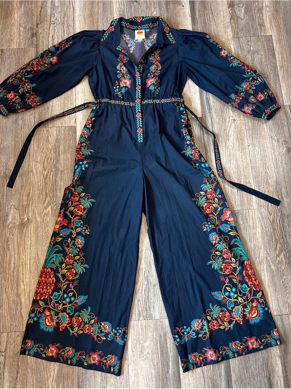 Farm Rio x Anthropologie Poplin Printed Shirting Jumpsuit - Medium - Picture 1 of 15
